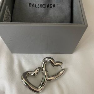 Balenciaga Hoop Heart Earrings